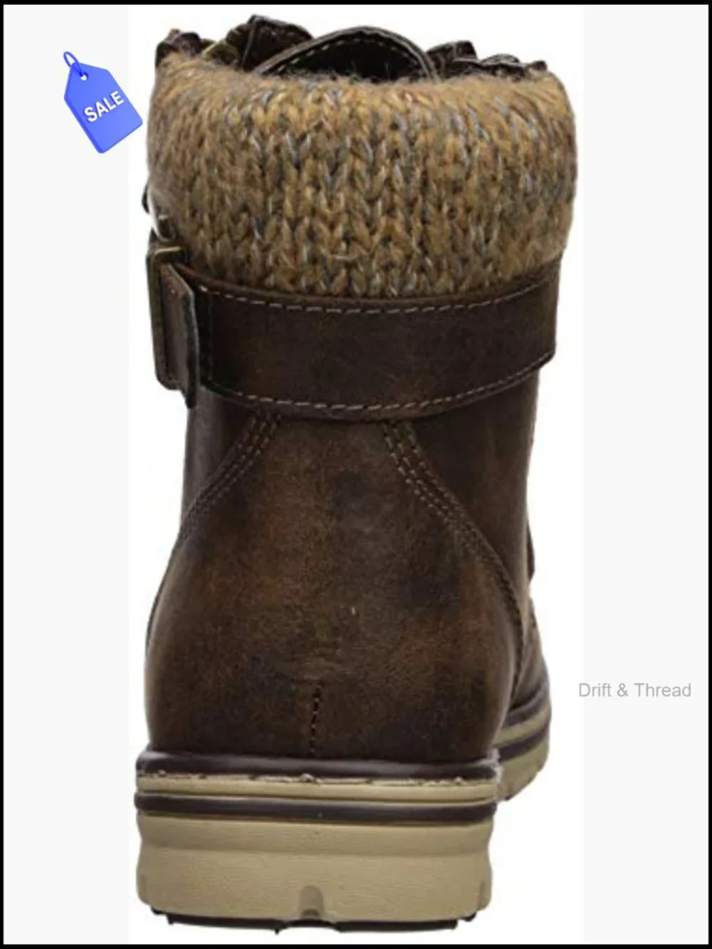 Women's Faux Leather Hiking Bootie, Lace-Up Ankle Boot with Zipper